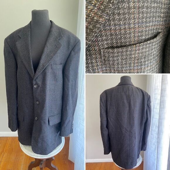 Oscar de la Renta Blazer Sport Coat Houndstooth Wool - Picture 1 of 12